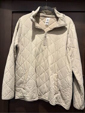 Mono B Half-Zip Quilted Pullover - Olive